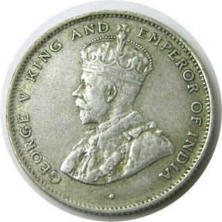 Ceylon British 50 Cents 1924 Silver George V