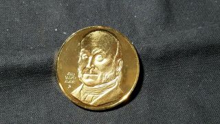24kt Gold Plated 925 Sterling Silver Medal Of John Quincy Adams 6th President