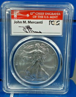 2017 - W Pcgs Sp70 Burnished Silver Eagle Red Bridge Label First Strike Mercanti