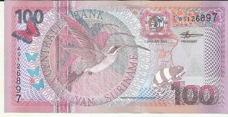 Suriname 100 Gulden 2000 P 149.  Unc.  6rw 18oct