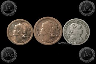 CAPE VERDE Set 3 COINS 1930: 10,  20,  50 CENTAVOS (KM 2,  3,  4) VF - XF 2