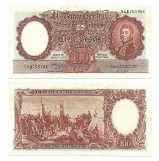 Argentina Note 100 Pesos (1963) Fabregas - Monsegur Suffix C B 2065 P 272c Unc