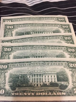 $20 dollar bill star note 1977 uncirculated five consecutive serial number 2