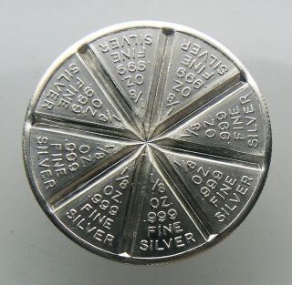 1 Oz Silver Round.  999 Pure - Crabtree Fractional Piece Of Eight 1/8 Oz