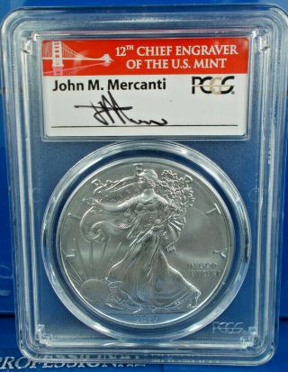 2017 - W Pcgs Sp70 Burnished Red Bridge Label Silver Eagle First Strike Mercanti