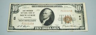 Us Series Of 1929 Ten Dollar $10 National Currency Series F111115a No Holes 211