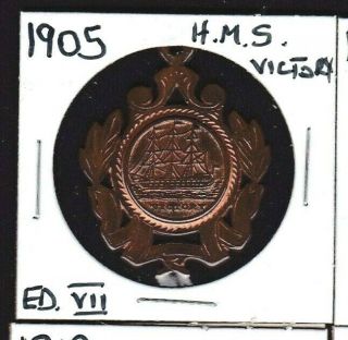 1805 1905 Horatio Nelson Trafalgar H.  M.  S.  Victory Centennial Medal