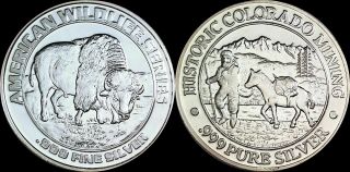 American Wildlife Series 1 Troy Ounce Silver.  999 Fine (colorado Mining Co)