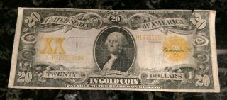1906 Circulated Large Twenty Dollar $20 Gold Certificate