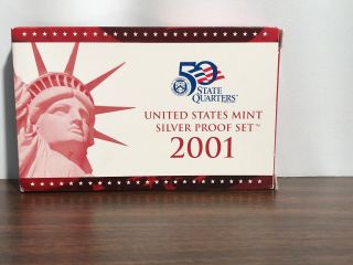 2001 - S Complete Silver Proof Set With Box