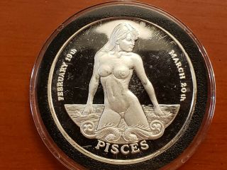 Connoiseurs Club Limited Edition The Zodiac Beauties 1 Oz Silver Round Pisces