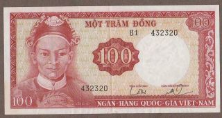 1966 South Vietnam 100 Dong Note
