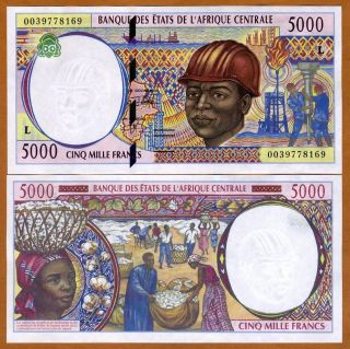 Central African States Gabon,  5000 Francs,  2000,  P - 404lf,  Unc