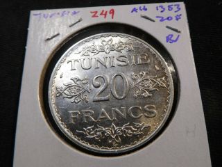 Z49 Tunisia Ah - 1353 20 Francs Bu