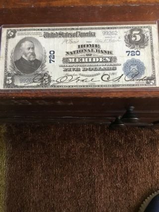 Series Of 1902 $5 National Currency The Home National Bank Of Meriden 720