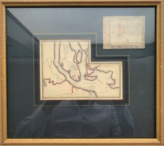1779 $2 Colonial Note And Hand - Drawn Map Of Siege Of Charleston (labeled 1780)