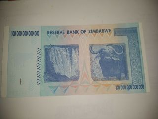 1x 100 Trillion Zimbabwe Note