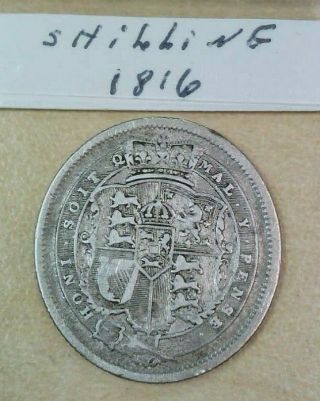 1816 Silver Shilling Great Britain King George Iii Coin