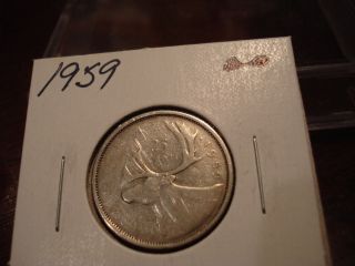 1959 - Canada 25 Cent - Canadian Quarter - Circulated
