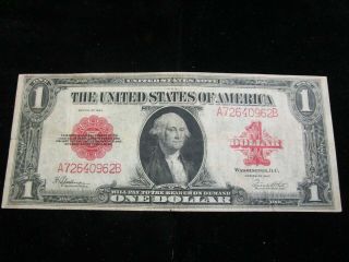 1923 United States Large Size Red Seal $1 Note Very Fine