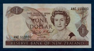 Zealand Banknote 1 Dollar 1989 Vf,