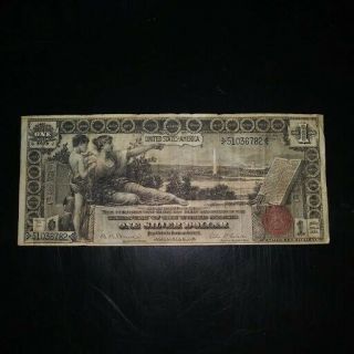 1896 $1.  00 Educational Silver Certificate - Bill Not Graded Appears To Be 10.