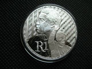 South Africa 2018 R1 Silver Proof Coin With Protea Series Nelson Mandela
