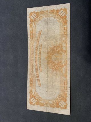 1922 Large Circulated Ten Dollar $10 Gold Certificate 2