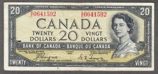 1954 Bank Of Canada - $20 Devil Face Note - Fine - Coyne Towers - B/e 0641592
