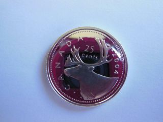 Canada 2004 Sterling Silver Proof 25 Cent Coin,  Rare From Proof Set