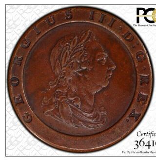 1797 Great Britain 2 Pence Pcgs Xf Detail Cartwheel Heavyweight