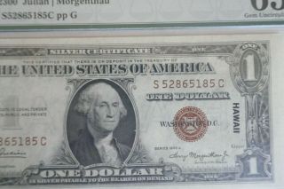 1935 - A $1 Hawaii Silver Certificate - S/C Block PMG 65 = GEM UNC 2