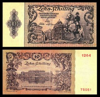 Austria Oesterreichisce National Bank 10 Schilling 1950 / First Issue P 127