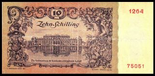 Austria OESTERREICHISCE NATIONAL BANK 10 schilling 1950 / First Issue p 127 3