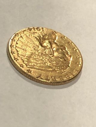 1914 Gold Indian Head 2 1/2 Dollar $2.  5 Quarter Eagle Coin 3