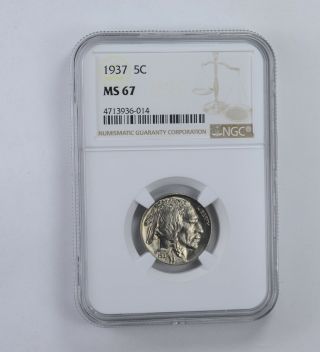 Ms67 1937 Indian Head Buffalo Nickel - Graded Ngc 1666