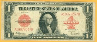 Series 1923 Large Size Red Seal $1 Legal Tender Us Note Large Currency Note,