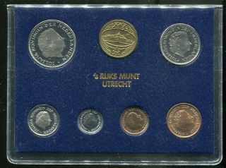 Netherlands 1980 Complete Year Set Guilder 6 Coins,  1 Token Unc