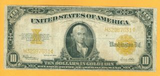 Fr.  1173 1922 $10 Ten Dollars Gold Certificate Currency Note