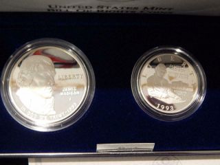 1993 - S Bill of Rights GEM PROOF Silver and Half Dollar Coins OGP MF - 2692 3