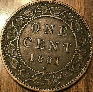 1881h Canada Large Cent Penny Large 1 Cent