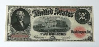 $2 1917 Fr 60 United States Legal Tender Large Size Note Appears Au,