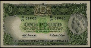 Australia Commonwealth Queen Elizabeth Ii,  1 Pound Banknote