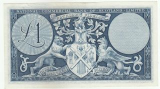 Scotland 1 Pound National Commercial Bank of Scotland 1959 P265 in AUNC 2