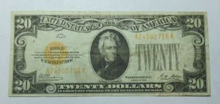 1928 Twenty Dollar Gold Certificate Serial A24502716a