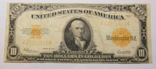 1922 Ten Dollar In Gold Coin Bank Note Serial K47311415