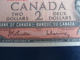 1954 Canada 2 Dollar Bank Note - Beattie/Raminsky - HR3545923 - EF Cond.  18 - 149 3