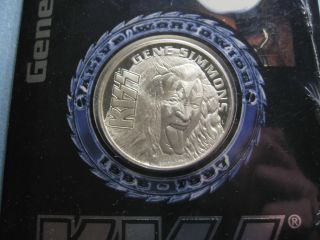 GENE SIMMONS KISS ALIVE WORLDWIDE TOUR 1996 - 1997 999 SILVER COIN G1 2