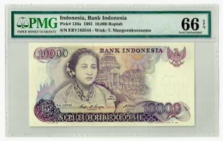 Indonesia 10000 Rupiah 1985 R.  A.  Kartini P126a Pmg 66 Epq (p111)