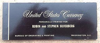 Us Currency Personally Printed By Bureau Of Engraving & Printing For Silverberg